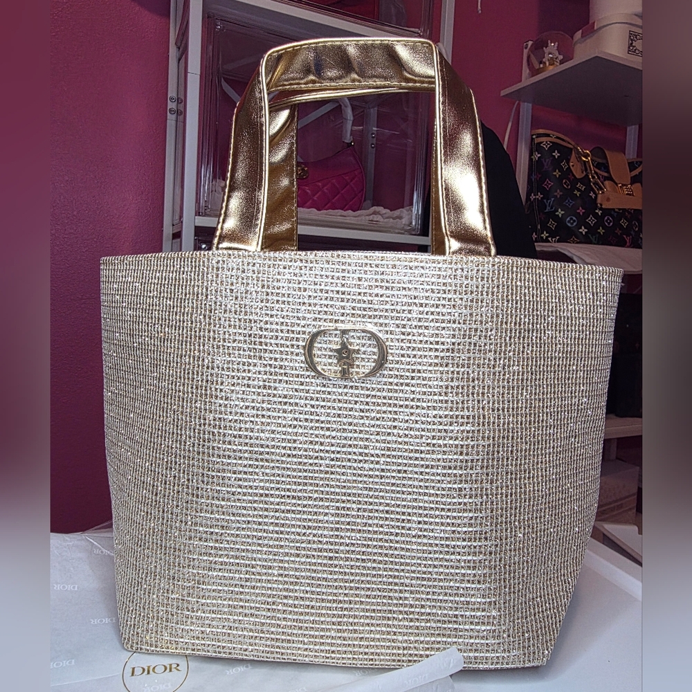 NEW Dior Parfums 2025 Gold Tote Bag! - Picture 3 of 14